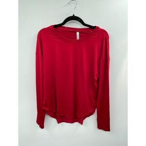 NWT Fabletics Dry-Flex Tunic Top Women's Small Holly Berry Long Sleeve Pullover